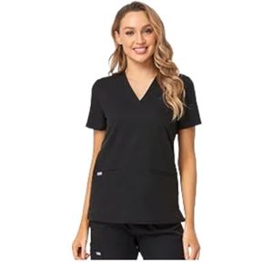 NWT Comenii Women's Scrub Top Black Size XL